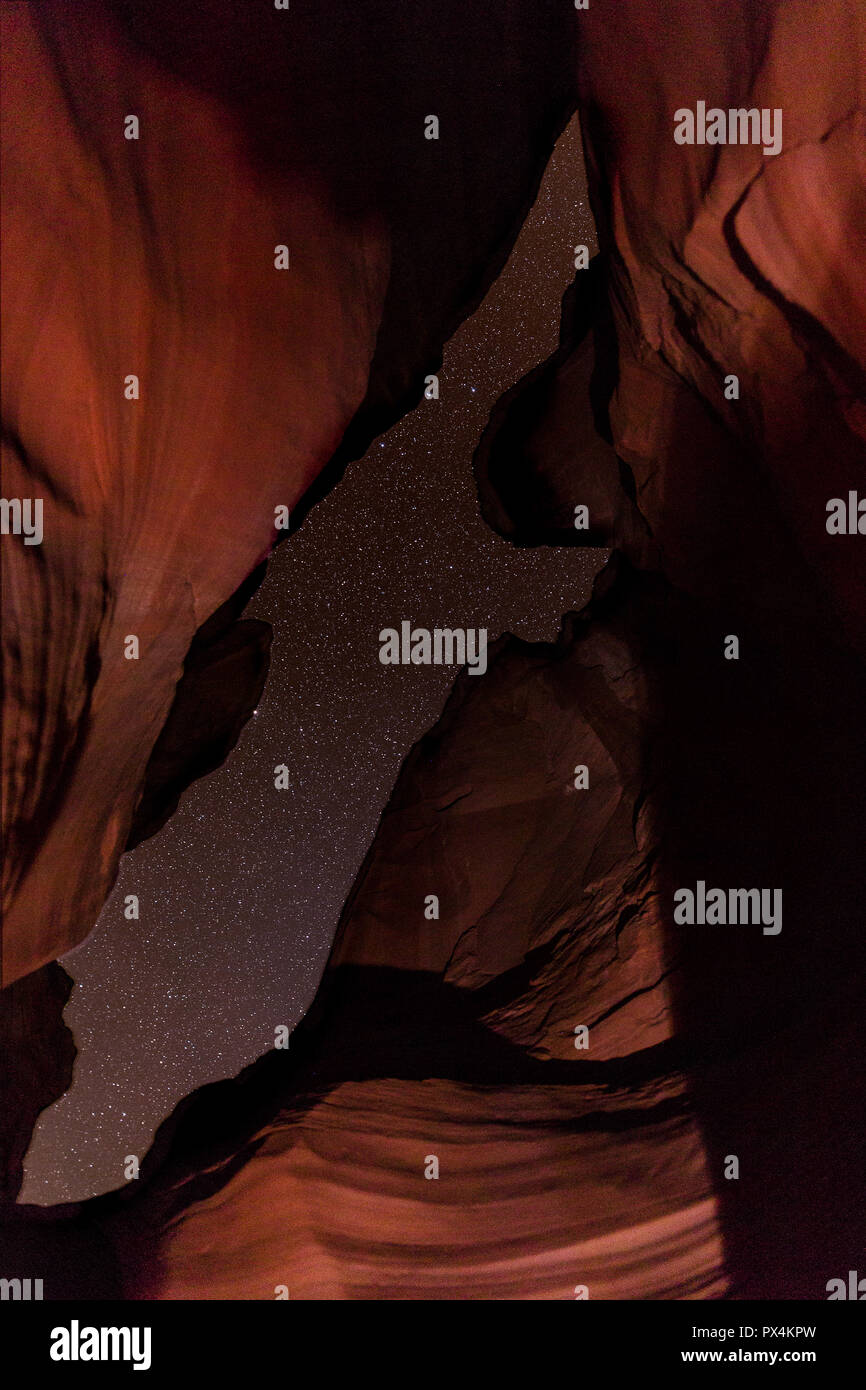 Horseshoe Bend Canyon, aka Secret Canyon, Page, AZ, USA. The clear