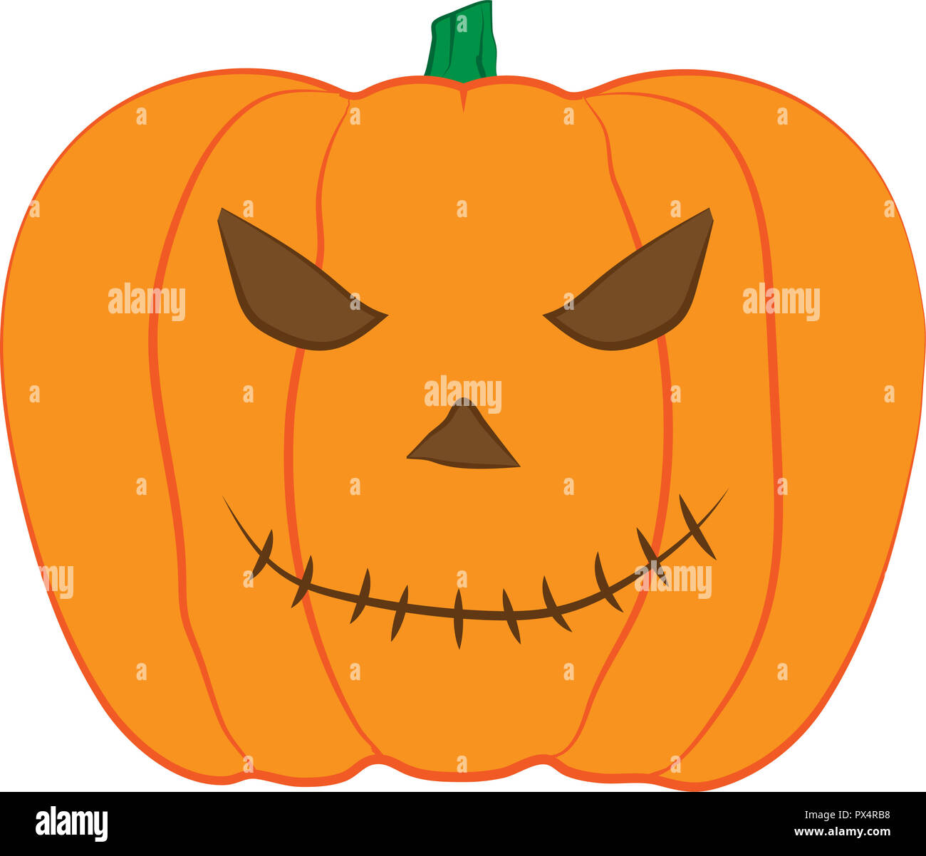 2018 Halloween Celebration JACK-O-LANTERN Vector pumpkin with scary look. Stock Photo
