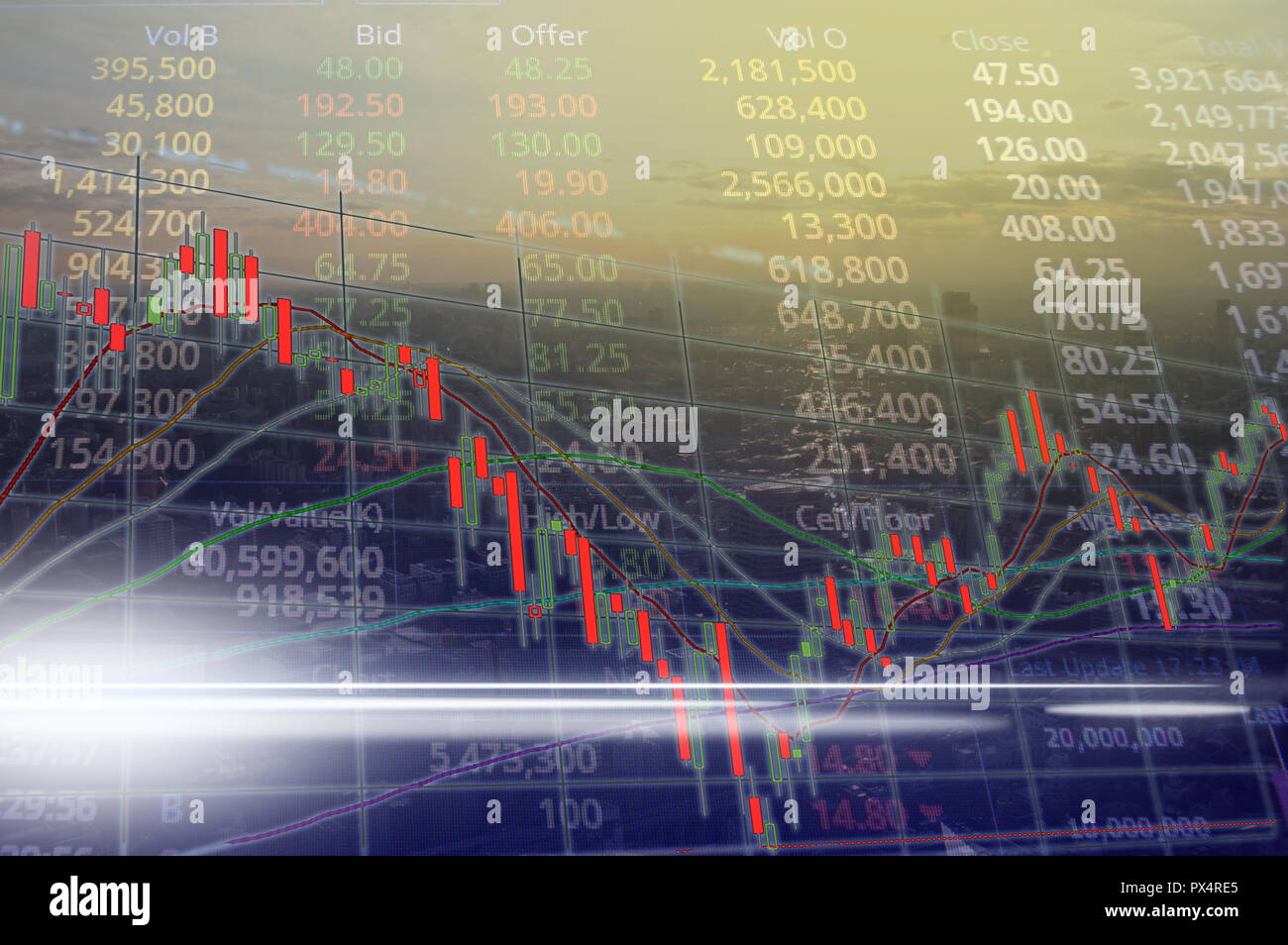 Stock Market Or Trading Graph And Candlestick Chart Abstract