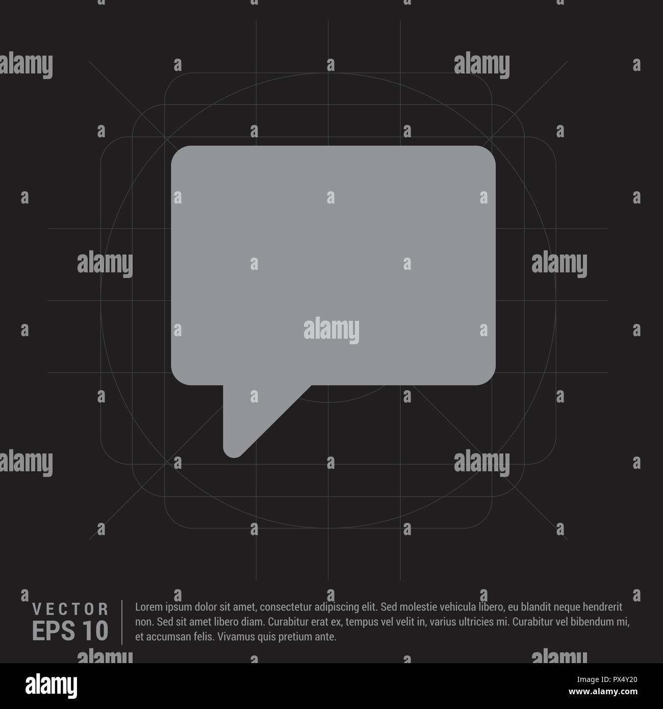 Speech bubble icon - Black Creative Background - Free vector icon Stock ...