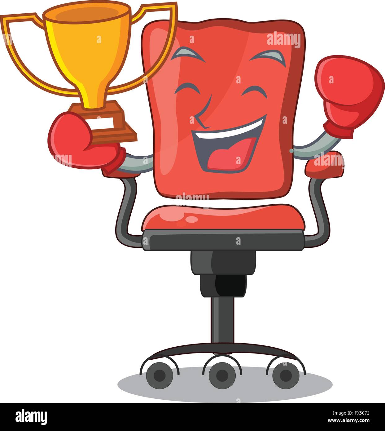 Boxing winner desk chair office isolated on mascot Stock Vector Image