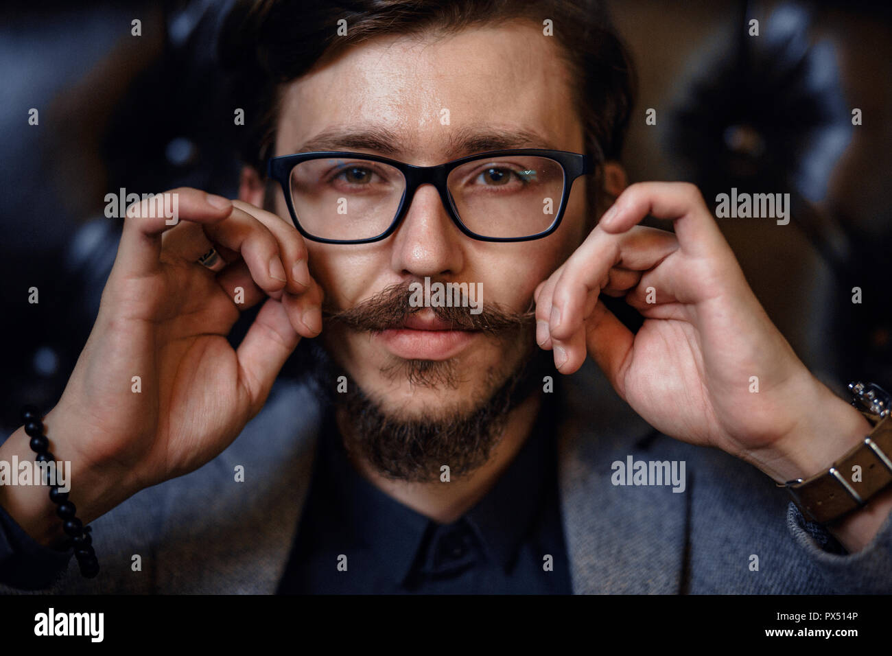 Portrait of hipster Stock Photo Alamy