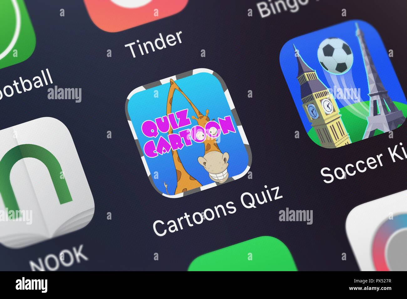London, United Kingdom - October 19, 2018: Close-up of the Cartoons Quiz -  Trivia of Animation Classic Cartoon-Network Pics icon from App Holdings on  Stock Photo - Alamy