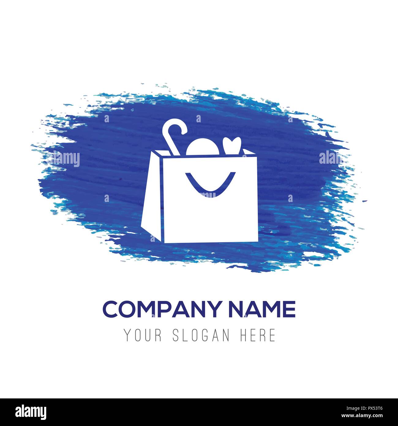 Shopping bag icon - Blue watercolor background Stock Vector Image & Art ...