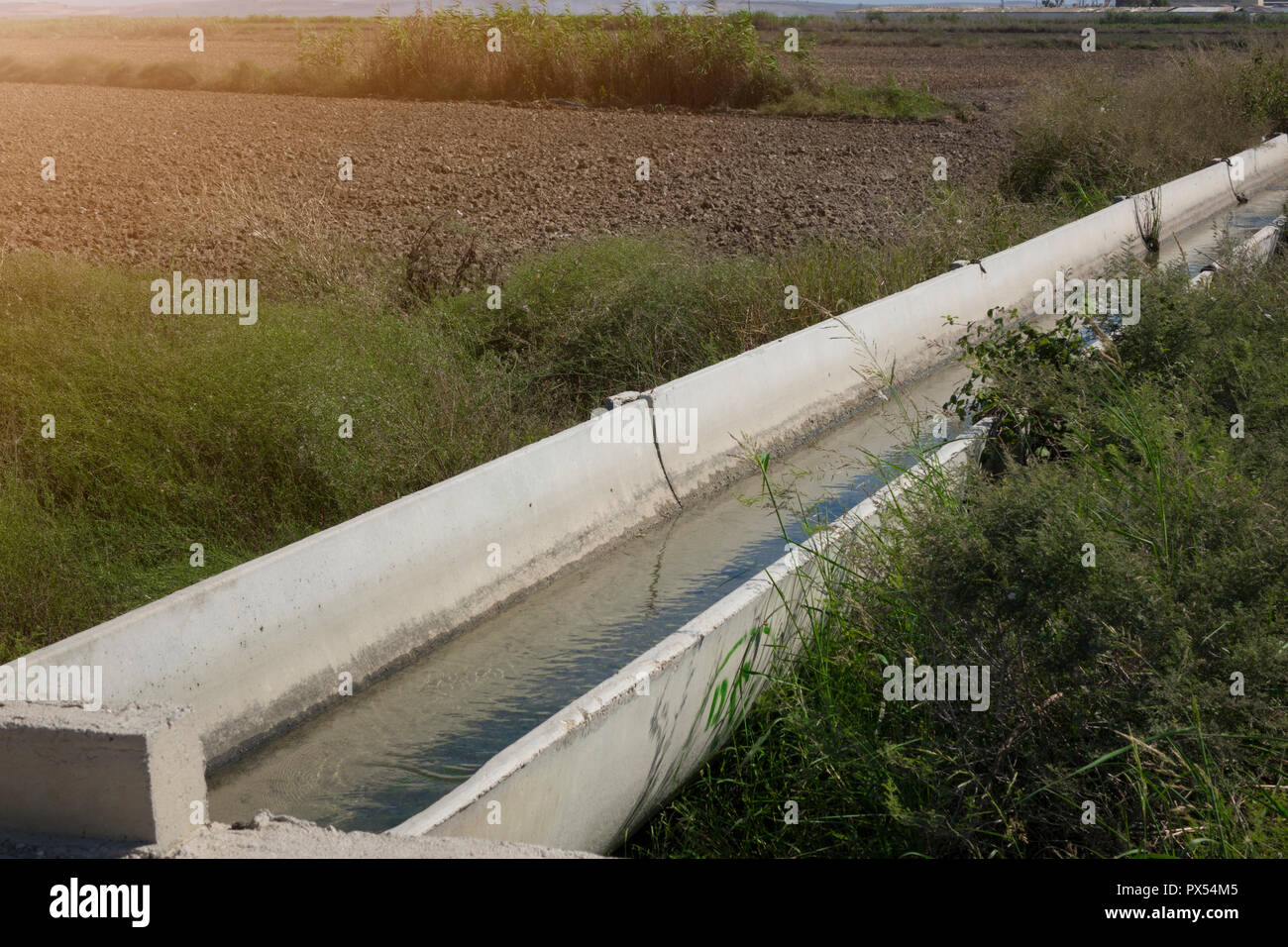 Irrigation canal in the field ,rural of Turkey Stock Photo Alamy
