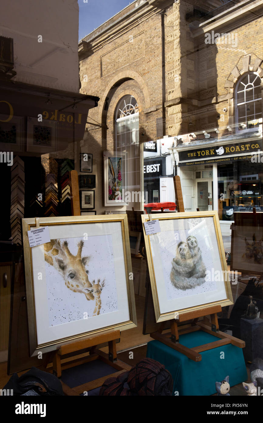 print and picture framing shop window display Stock Photo Alamy