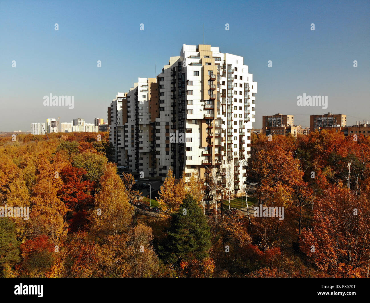 Khimki, Russia - October 17. 2018. residential complex Left Bank Dubrava Stock Photo