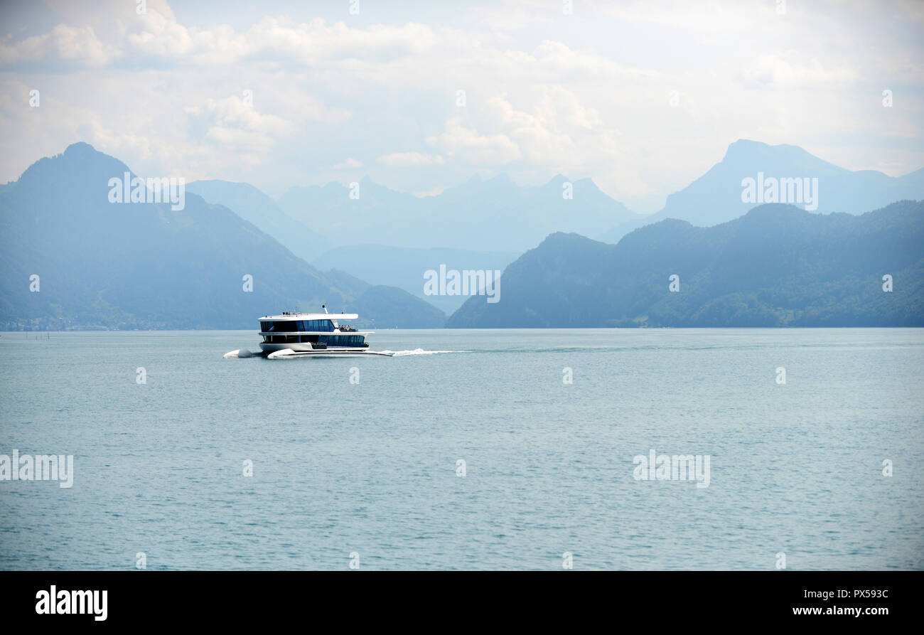 cruising on lake lucern, Switzerland Stock Photo