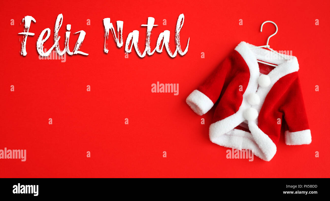 Feliz Natal (in Portuguese Merry Christmas) text and Santa Claus