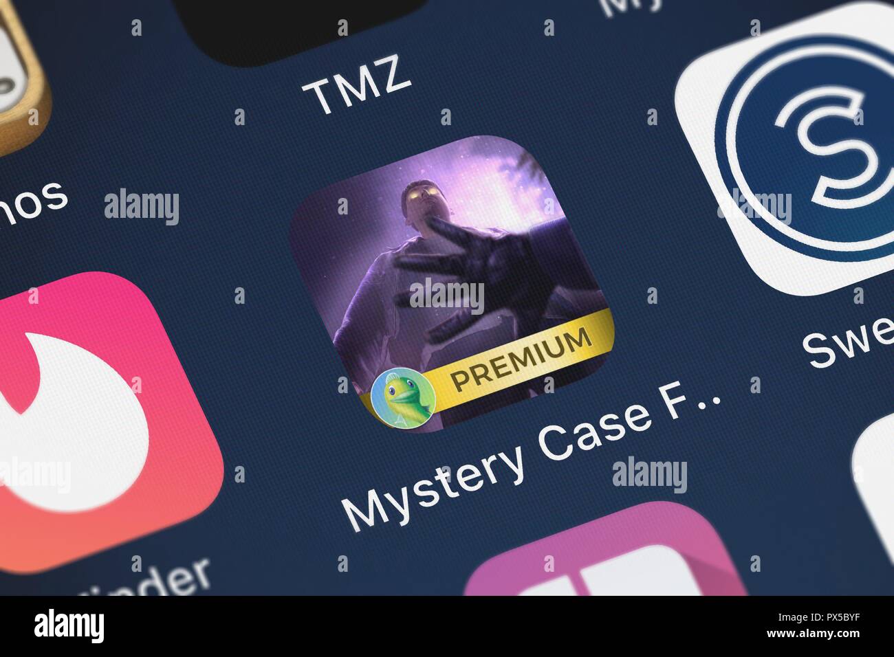 London, United Kingdom - October 19, 2018: The Mystery Case Files: Revenant mobile app from Big Fish Premium, LLC on an iPhone screen. Stock Photo