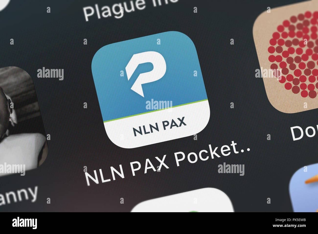 London, United Kingdom - October 19, 2018: Screenshot of Pocket Prep, Inc.'s mobile app NLN PAX Pocket Prep. Stock Photo