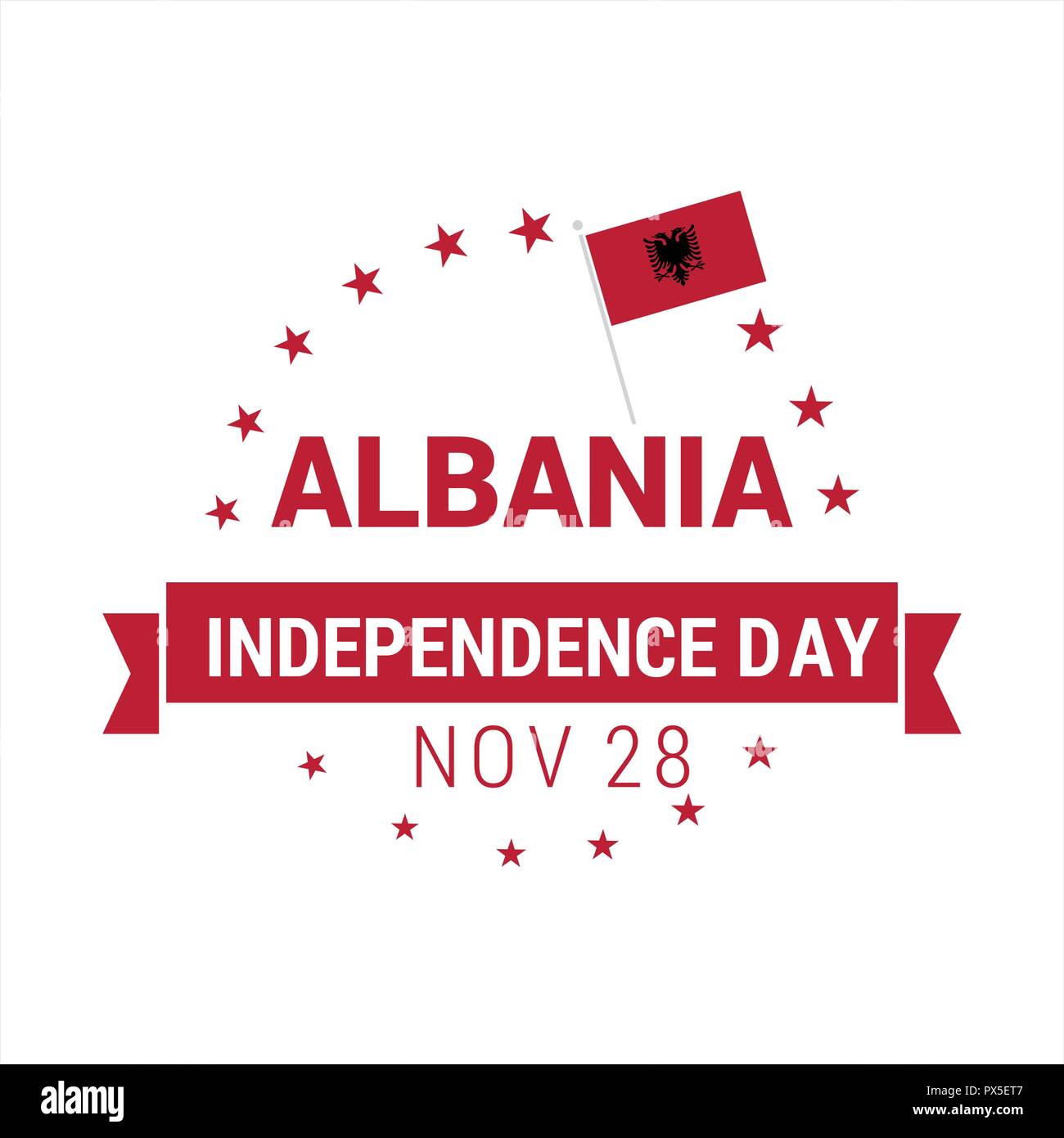 Albania Independence day card design card vector Stock Vector Image