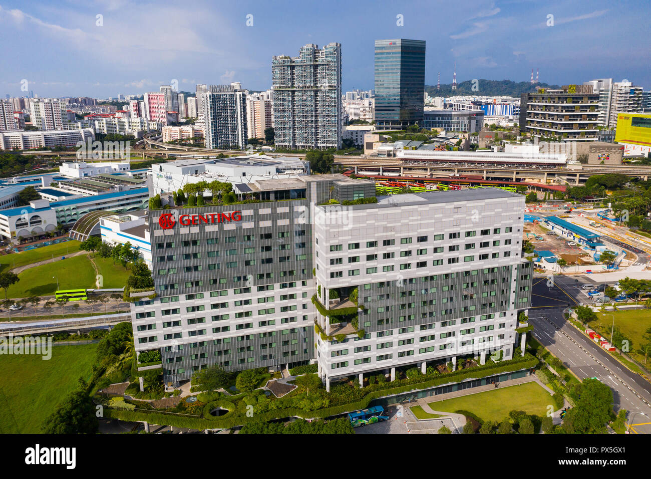 Aerial Architecture View Of Genting Hotel Jurong In Western Part Of Singapore Easily Access To Industrial Park Nearby For Businessman Stock Photo Alamy
