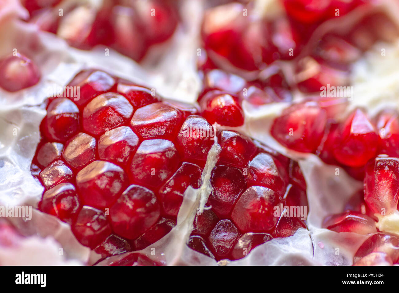 Pomegranate seeds close up Stock Photo