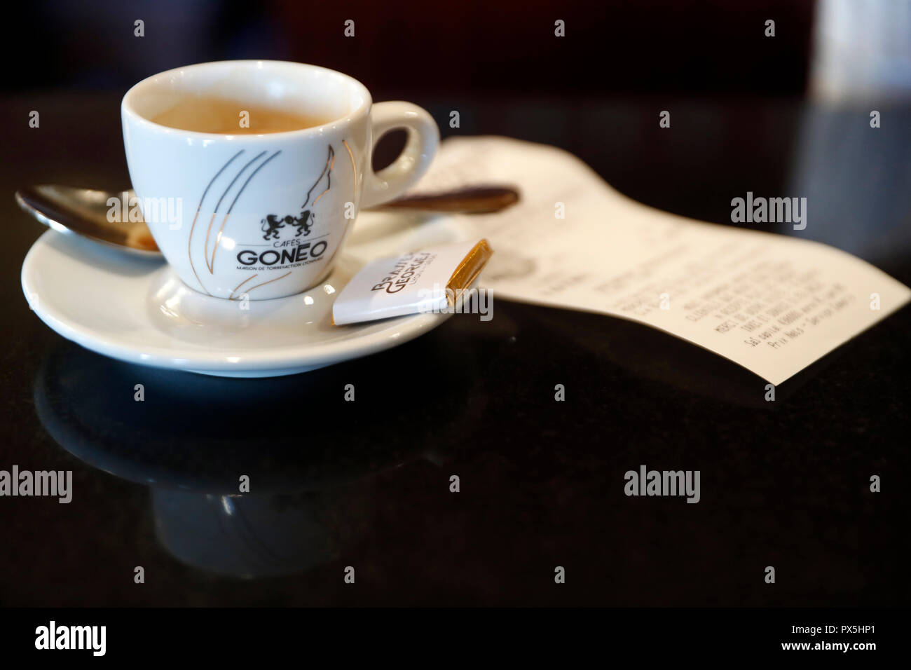 Brasserie since 1836. Blak coffee. Lyon. France Stock Photo Alamy