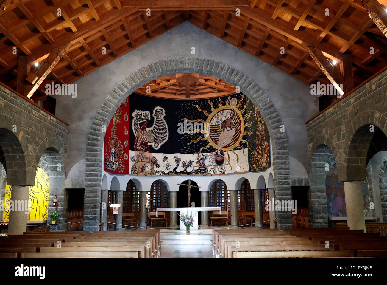Our Lady Full of Grace of the Plateau d'Assy church.  Plateau d'Assy. France. Stock Photo