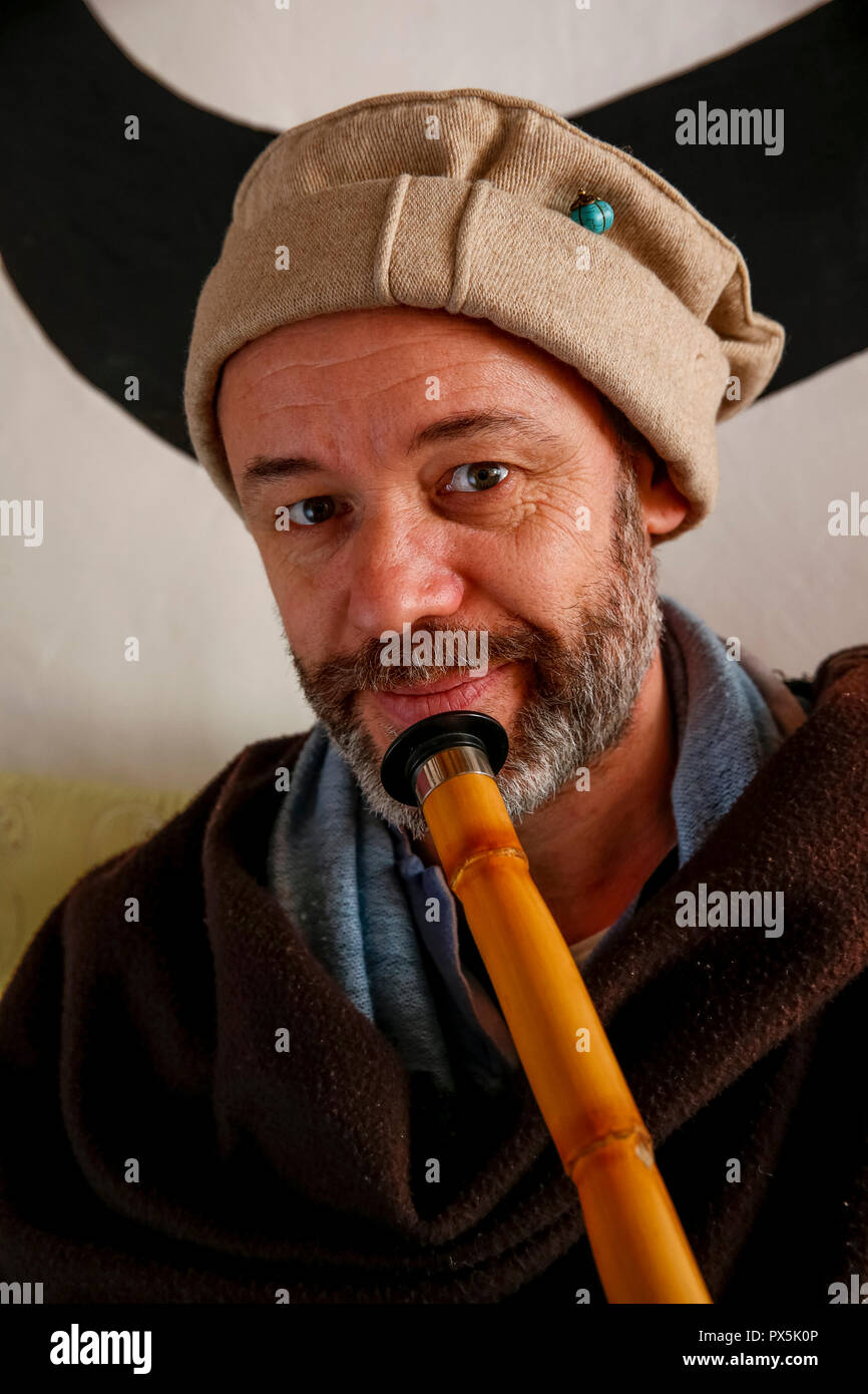 Sufi musician in Romilly, France. Stock Photo
