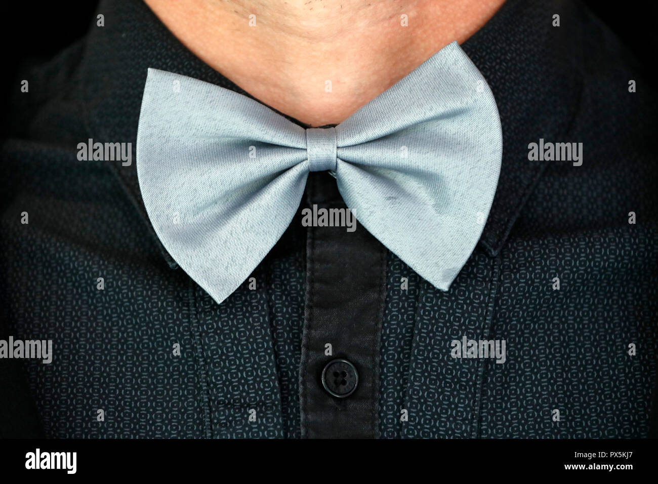 Man with grey bow tie.  France. Stock Photo