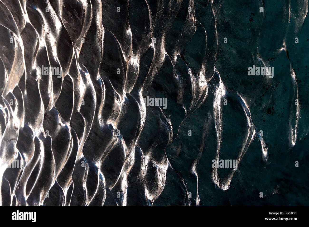 French Alps. Mont Blanc massif. Mer de Glace Glacier Ice Cave,  Chamonix. France. Stock Photo