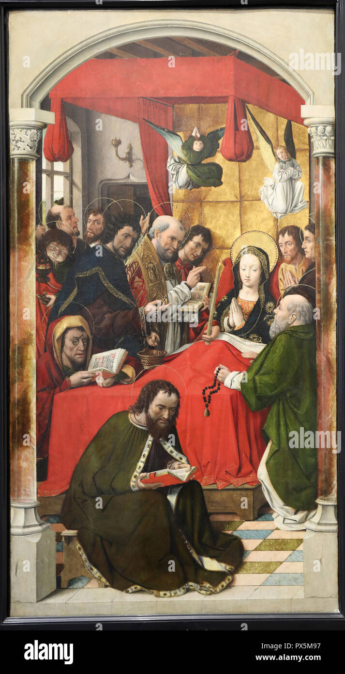 Fine Art museum, Lyon, France. Master of Santa Clara of Palencia, The Virgin Mary's death. Stock Photo