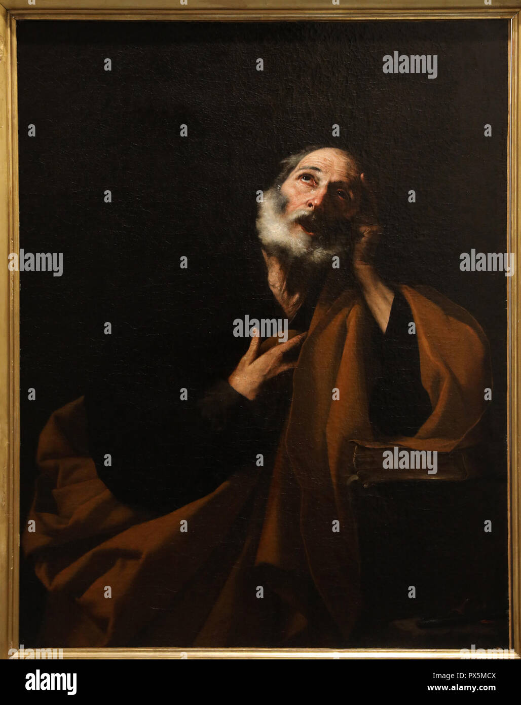 Fine Art museum, Lyon, France. Attributed to Jusepe de Ribera, Saint Peter's repentance. Stock Photo