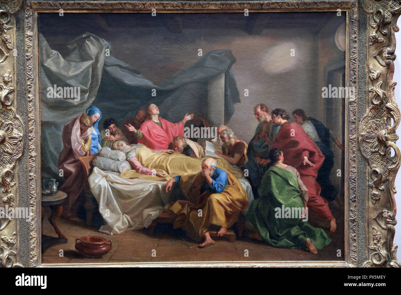 MusŽe des Beaux-Arts, Lyon, France. Fine Art museum, Lyon, France. Laurent PŽcheux, The Vigrin Mary's death (c. 1768/1769). Stock Photo
