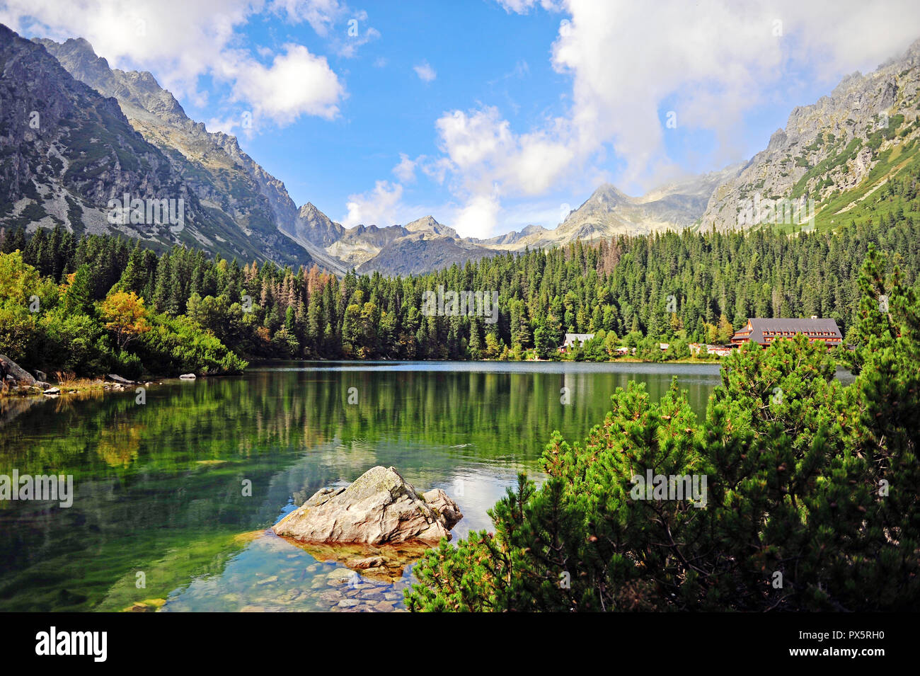 Summer view of Popradske lake, High Tatras, Slovakia Stock Photo