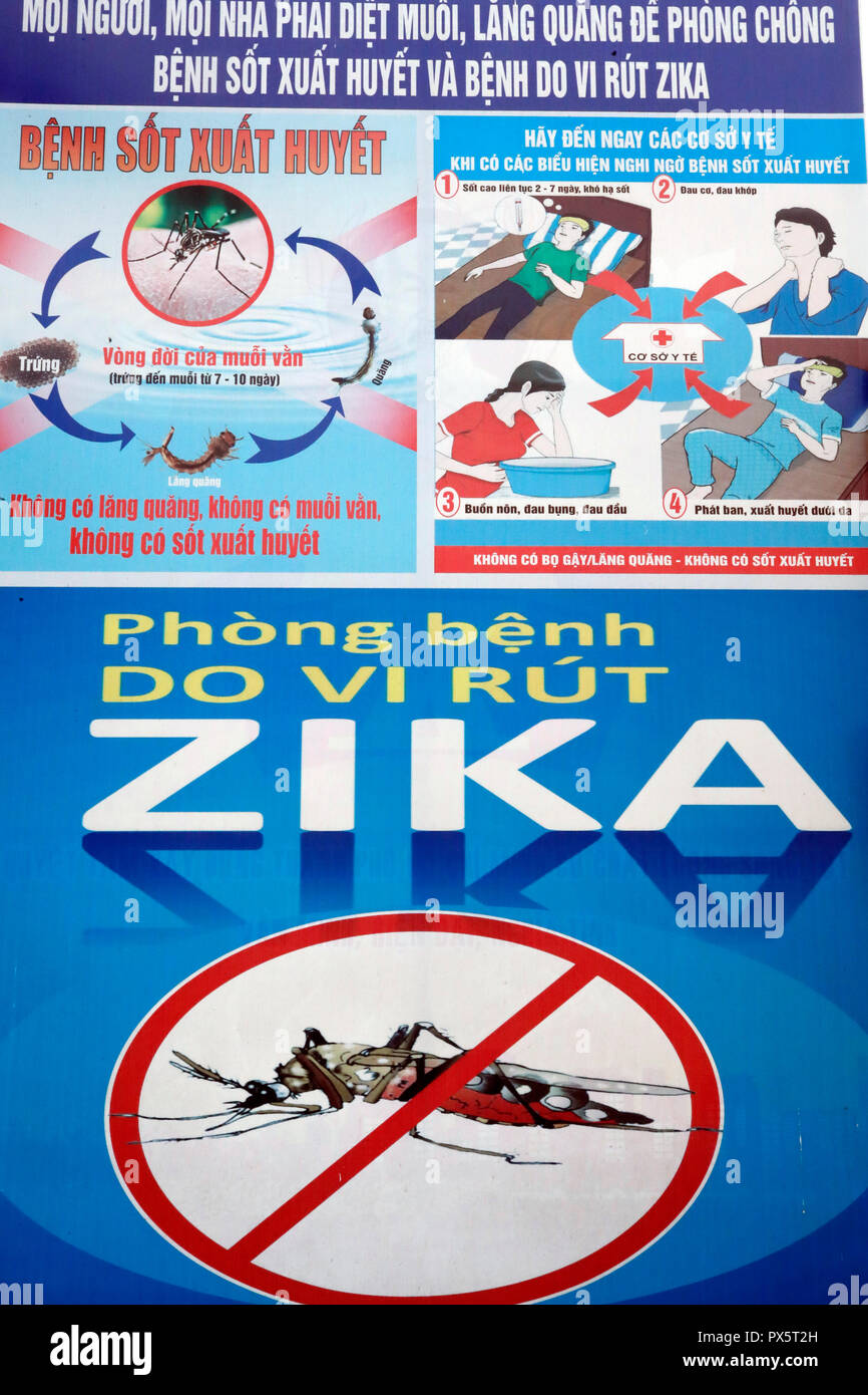 Zika mosquito warning. Ho Chi Minh City. Vietnam. Stock Photo
