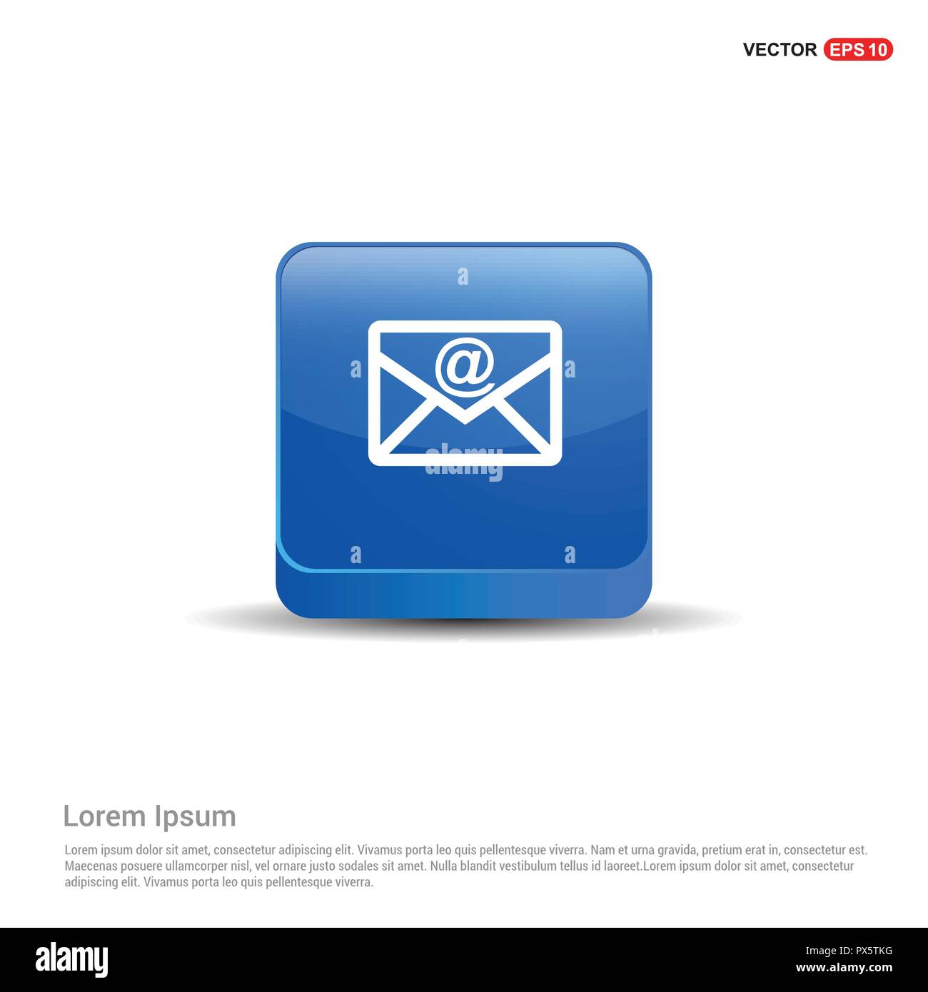 e-mail icon - 3d Blue Button. Stock Vector