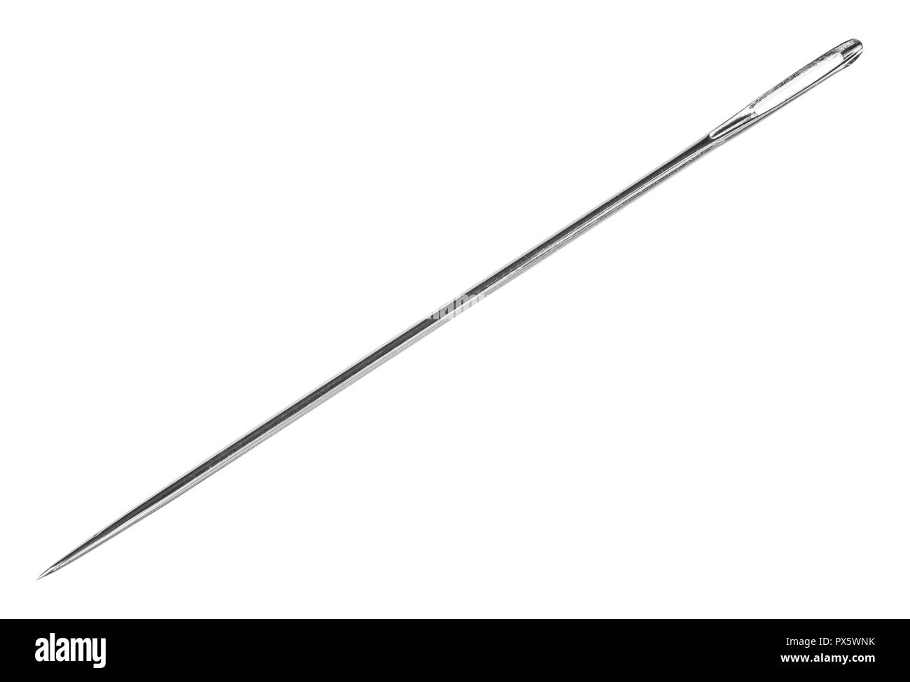 Highly Detailed View Of A Sewing Needle With A Large Eyelet Isolated On A  White Background Stock Photo, Picture and Royalty Free Image. Image  52022587.