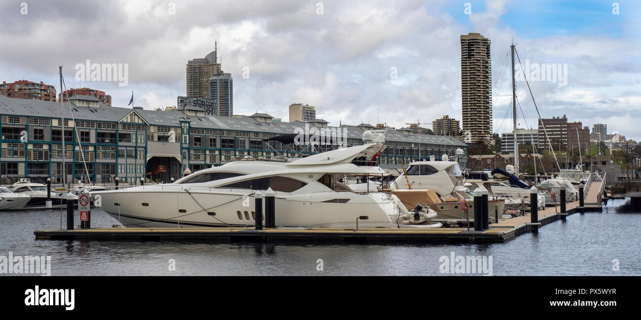 Finger Wharf redevelopment of wooden warehouses now Ovolo Hotel and
