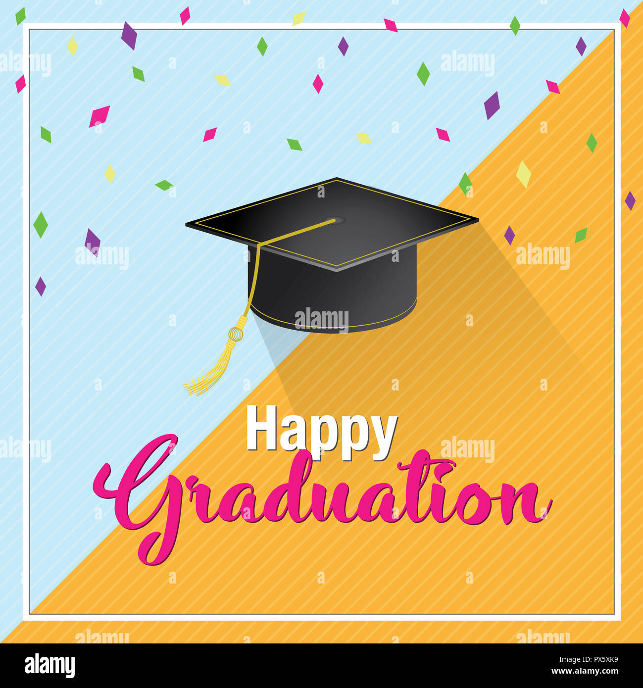 Happy Graduation Day Colourful Background Stock Photo - Alamy