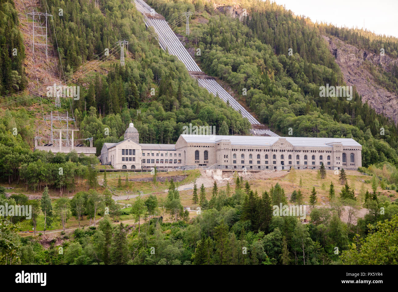 Vemork Hydroelectric Power Station at Rjukan, a part of Rjukan-Notodden UNESCO Industrial Heritage Site, known for Norwegian heavy water sabotage Stock Photo