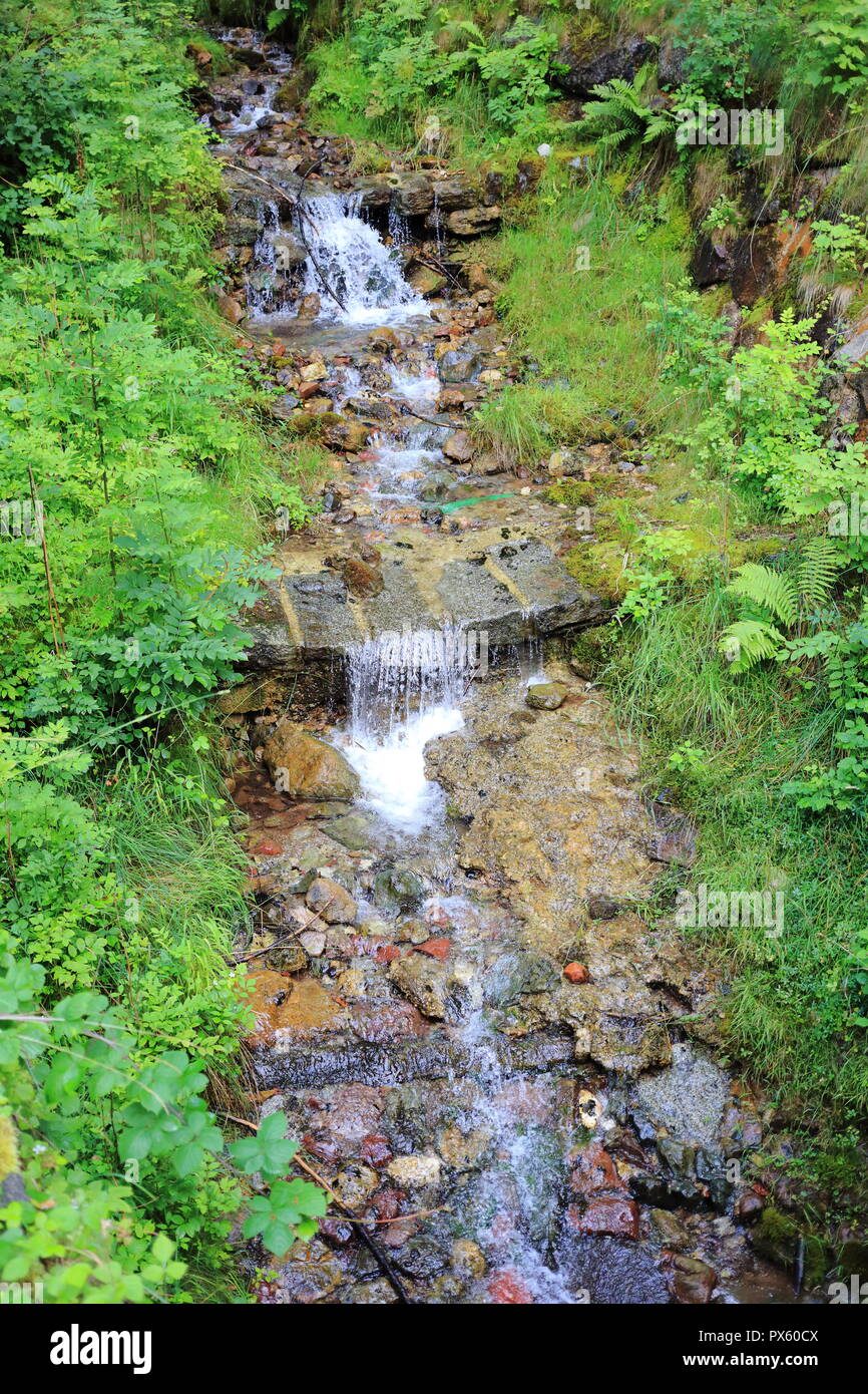 Waterfall in Bocenago, Trentino, Italy. Stock Photo
