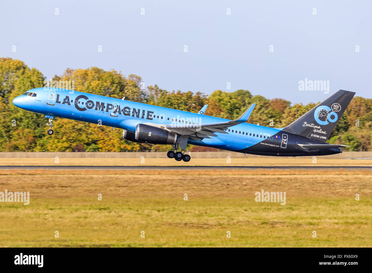 Paris/France October 9, 2018: Airbus A330 from La compagnie landing at Paris Airport. Stock Photo