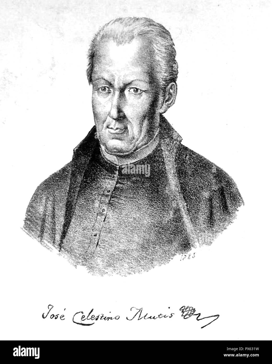 JOSE CELESTINO MUTIS (1732-1808) Spanish, priest, mathematician, botanist and artist Stock Photo