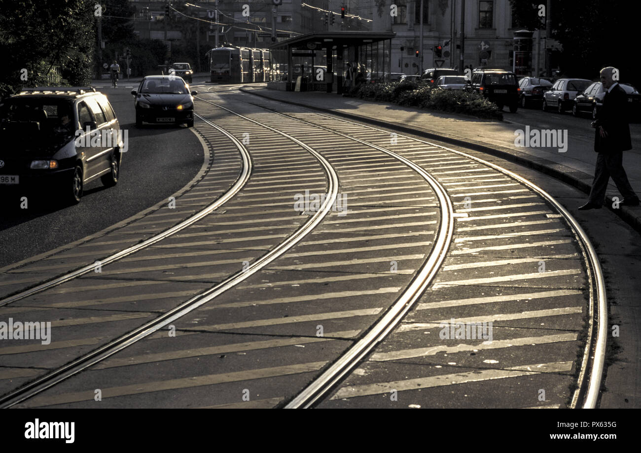 Vienna, tramway rails, Austria, 1. district, Ringstrasse Stock Photo ...