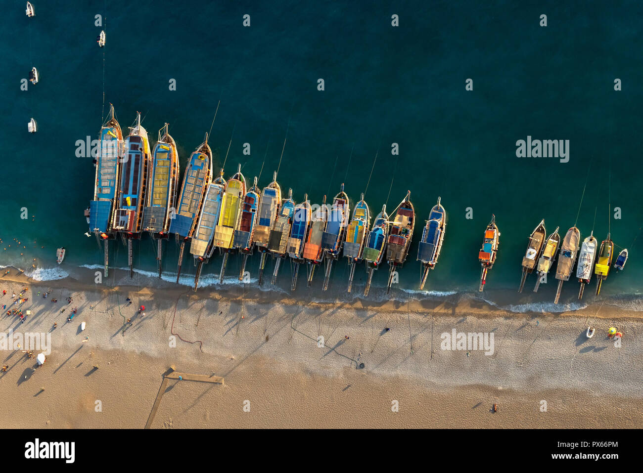 Aerial view of the beach in Oludeniz, Turkey Stock Photo