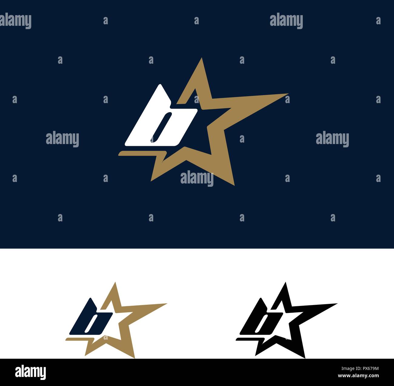 Letter B logo template with Star design element. Vector illustration. Corporate branding identity Stock Vector
