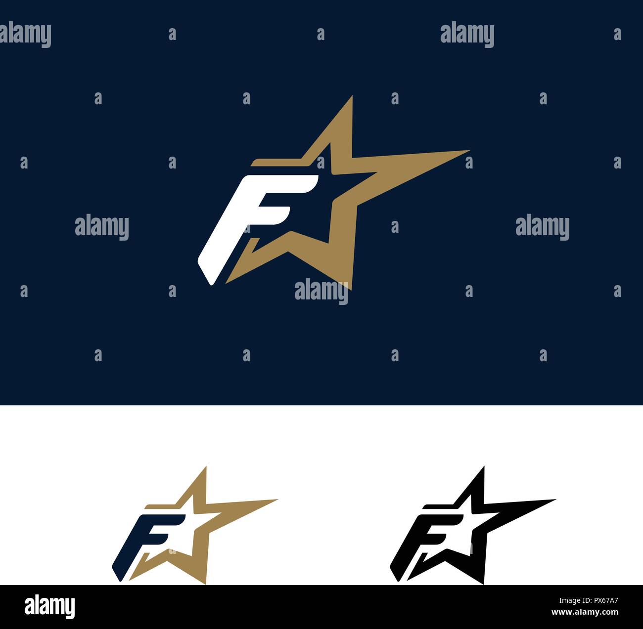 Letter F logo template with Star design element. Vector illustration.  Corporate branding identity Stock Vector Image & Art - Alamy