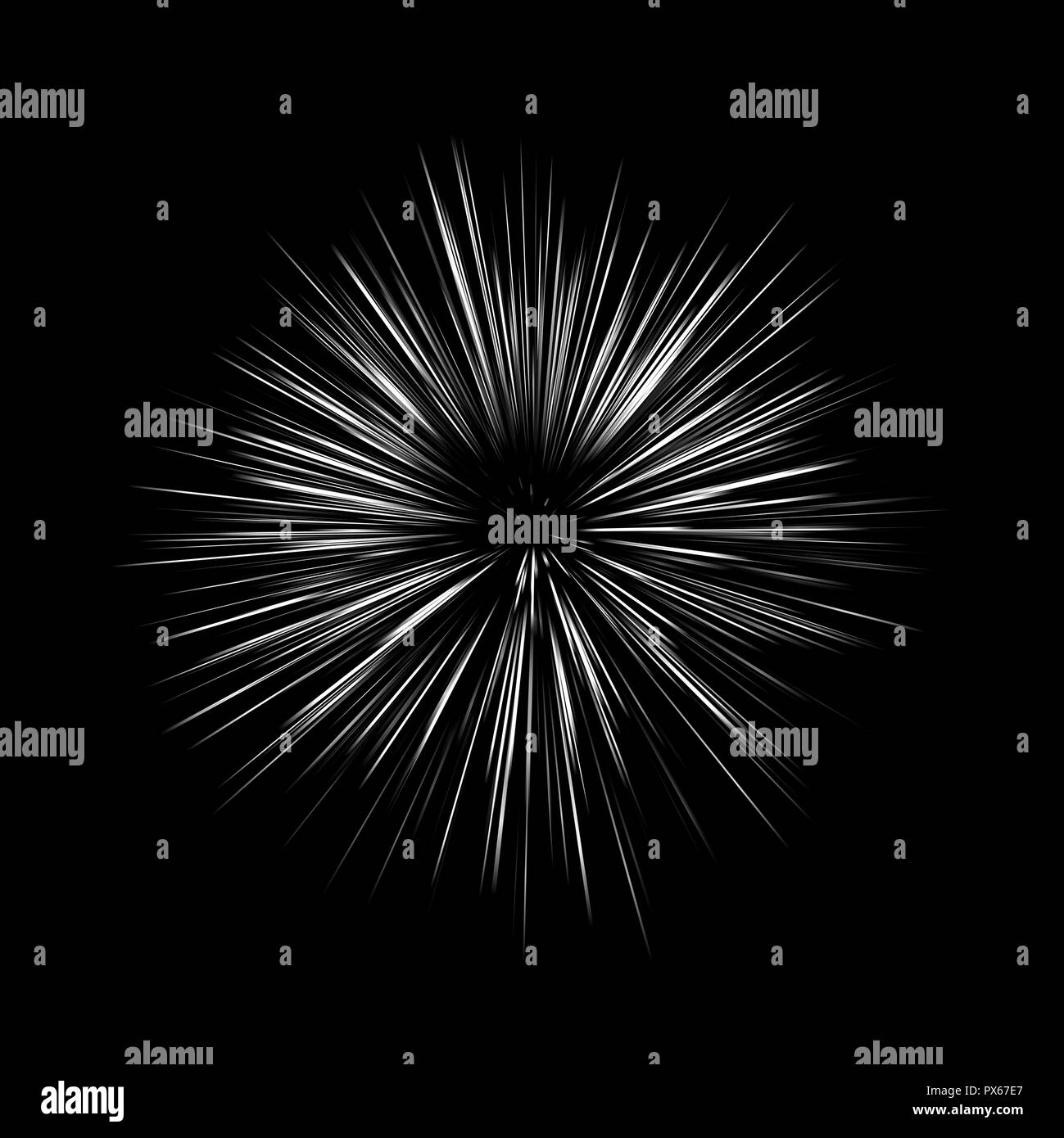 Abstract sharp star shaped object isolated on black background, square 3d render illustration Stock Photo