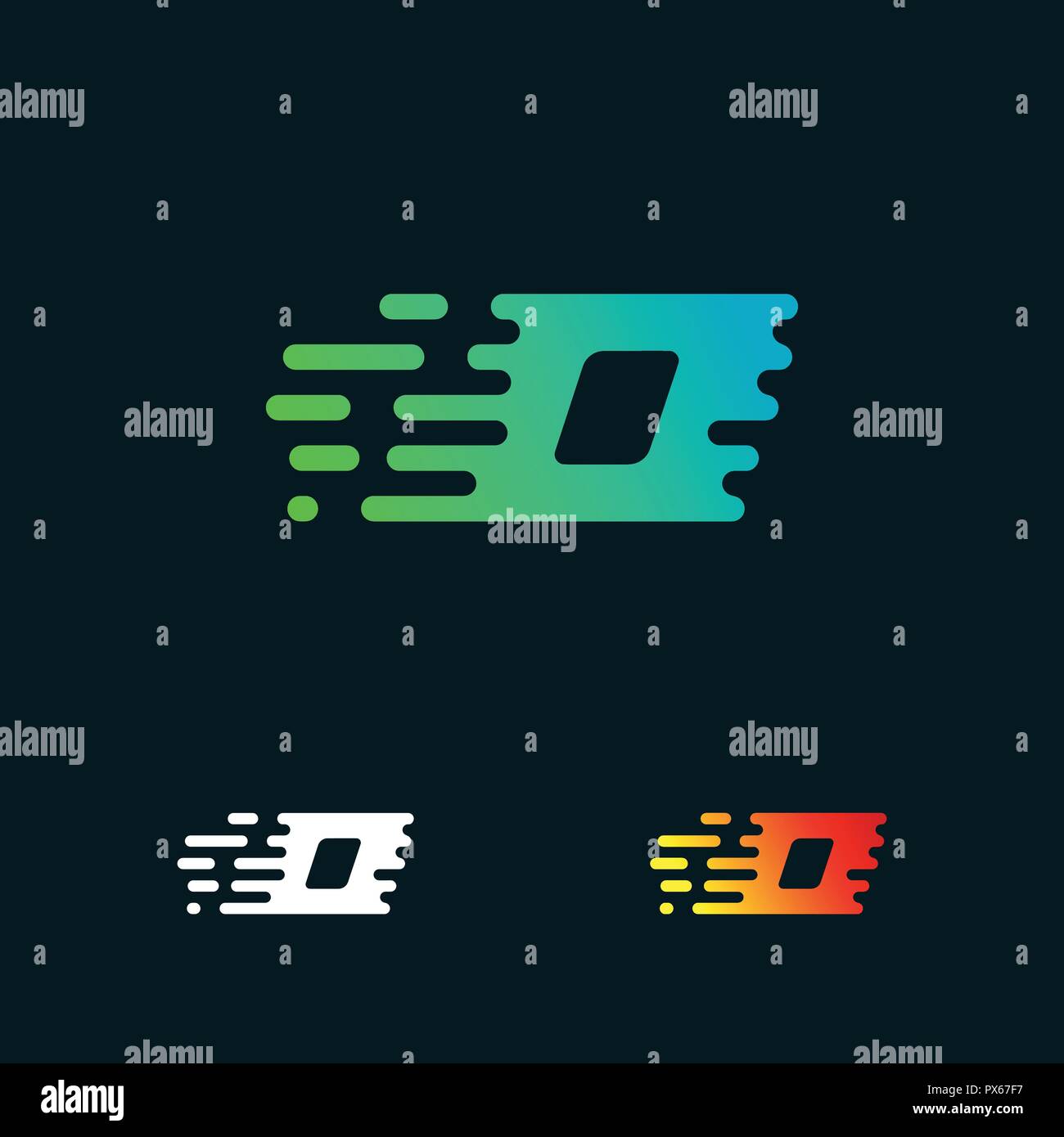 letter O modern speed shapes logo design vector Stock Vector