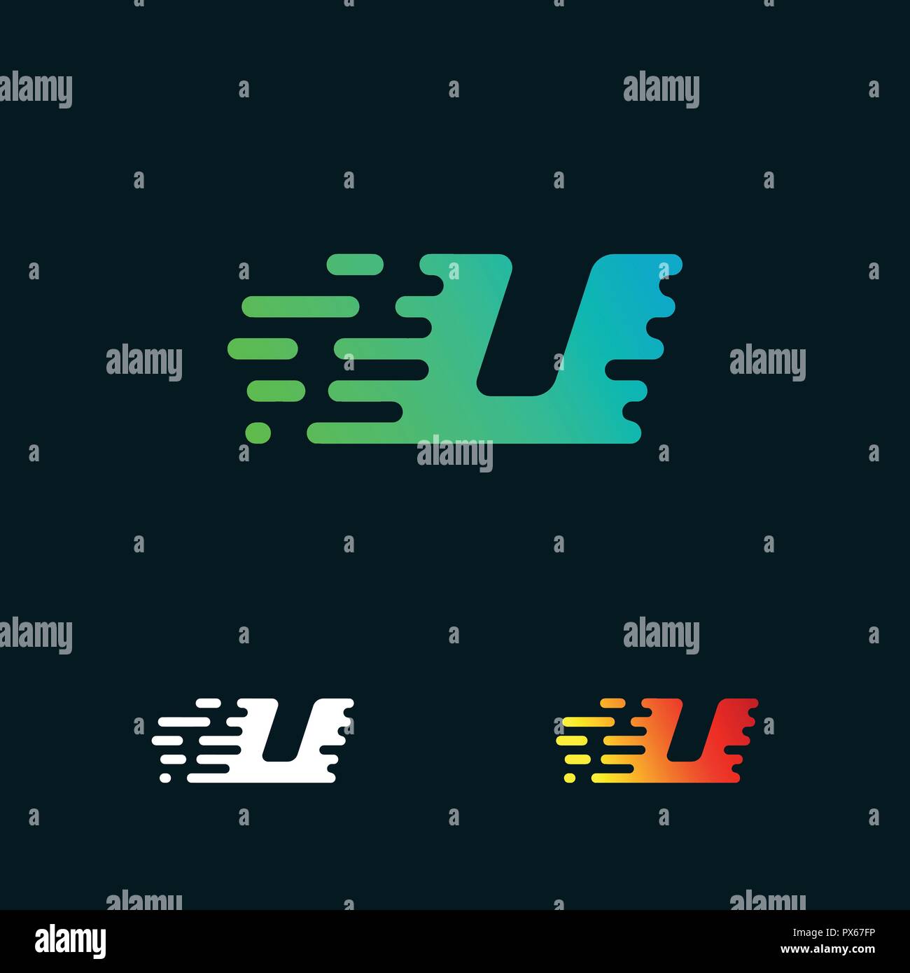 letter U modern speed shapes logo design vector Stock Vector