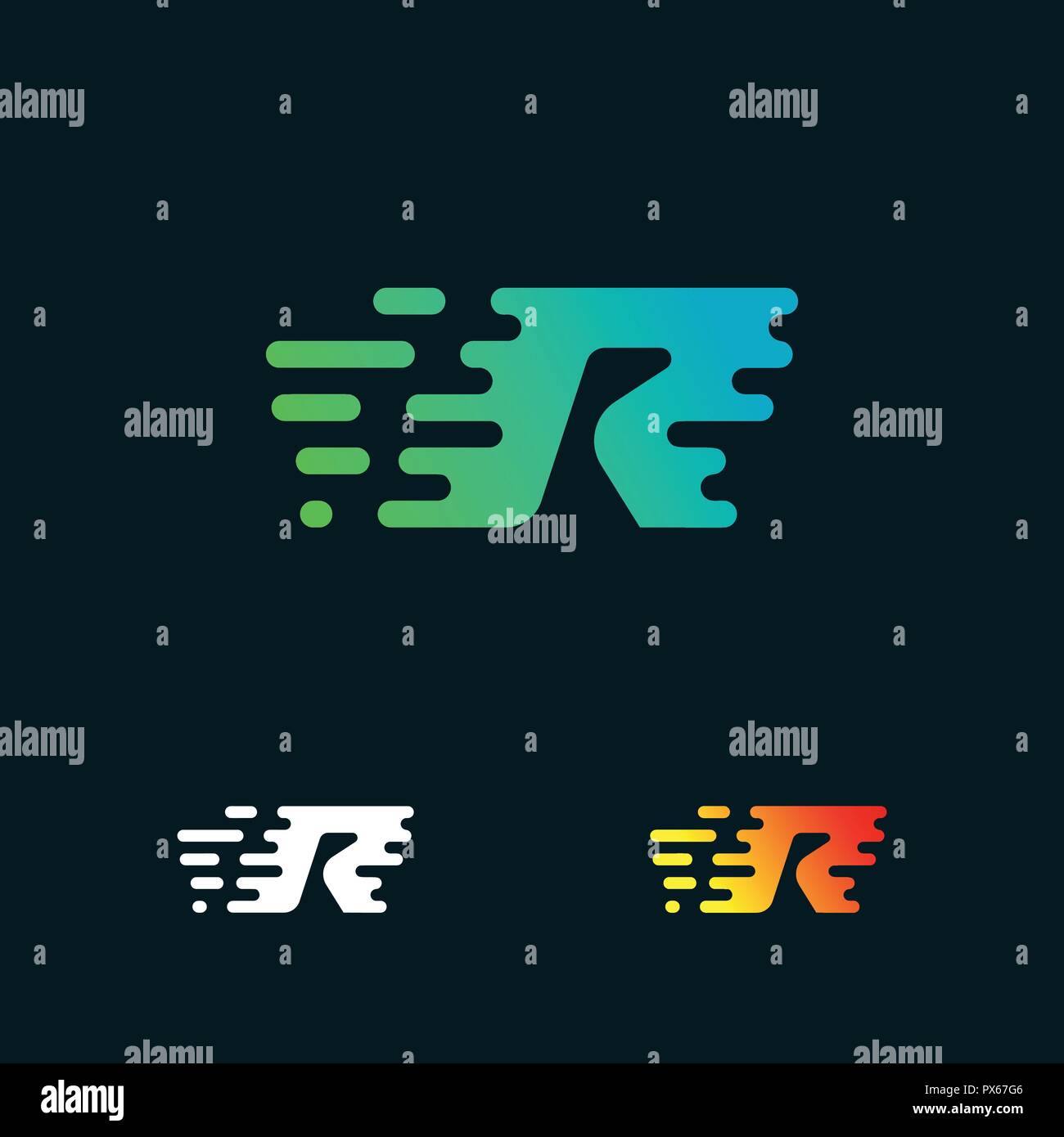 letter R modern speed shapes logo design vector Stock Vector Image ...