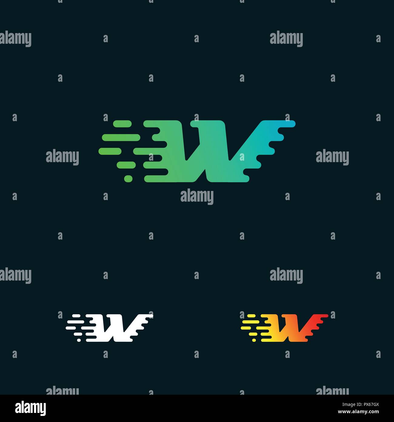 letter W modern speed shapes logo design vector Stock Vector Image ...
