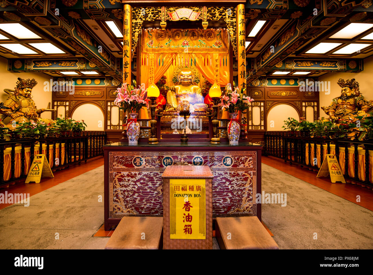 Grand Hall of Ten Thousand Buddhas at the The Big Buddha and Po Lin Monastery, Lantau Island, Hong Kong, China. Stock Photo