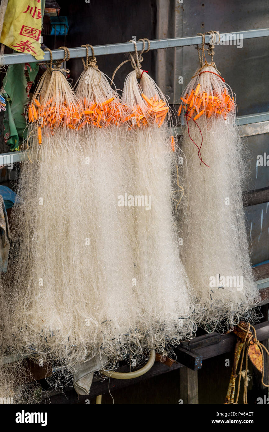 Fishing nets in Tai O Village, Lantau Island, Hong Kong, China
