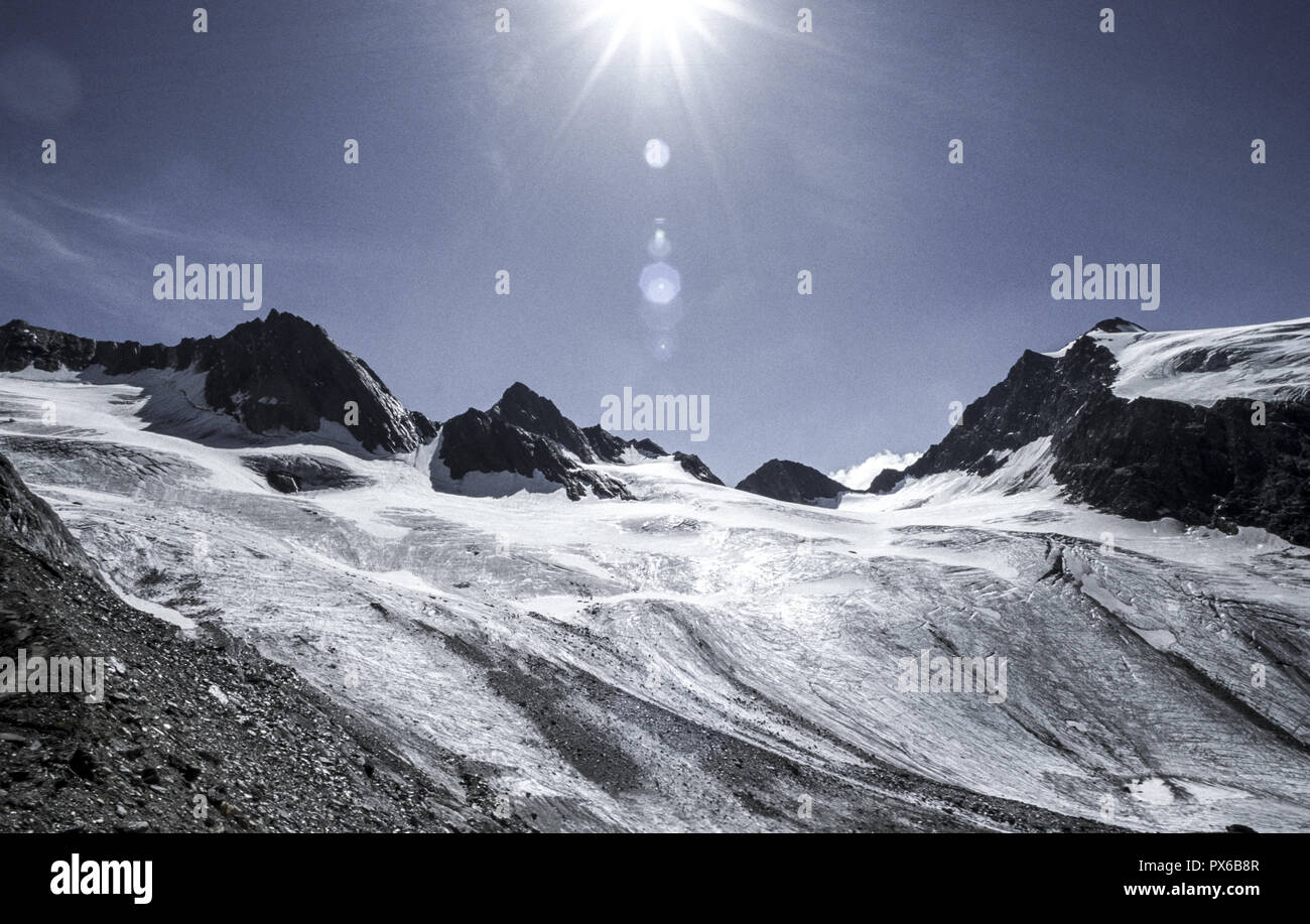Glacier Rotmoosferner, Austria, Tyrol, Oetz valley, Rotmoos glacier Stock Photo