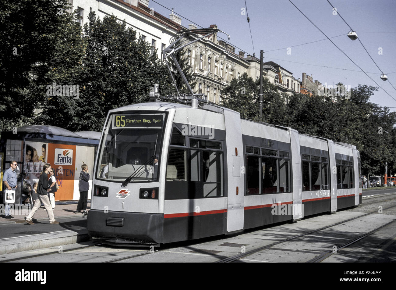 ULF, modern Ultra Low Floor tramway in Vienna, Austria, Vienna, traffic  Stock Photo - Alamy