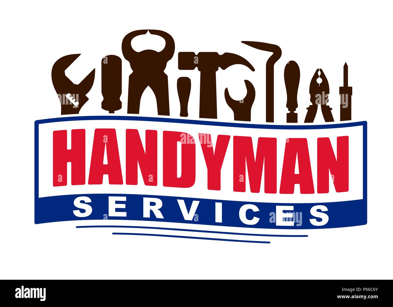 Handyman Services Vector Design For Your Logo Or Emblem In Shape
